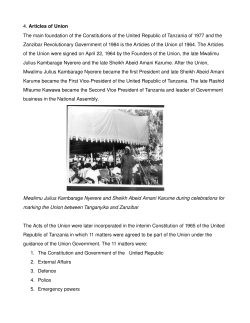 4. Articles of Union The main foundation of the Constitutions of the