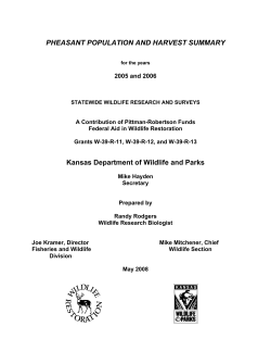 2005 and 2006 Pheasant Population and Harvest Summary