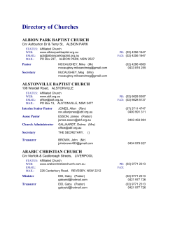 Directory of Churches - Baptist Association NSW and ACT