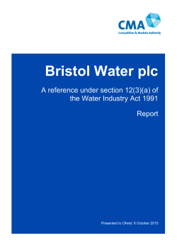 Bristol Water plc: A reference under section 12(3)(a) of the WIA91