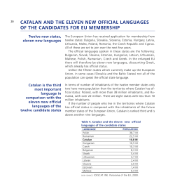 catalan and the eleven new official languages of the candidates for