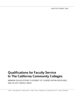 Qualifications For Faculty Service In The California