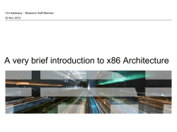 A very brief introduction to x86 Architecture