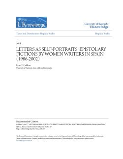 letters as self-portraits: epistolary fictions by women