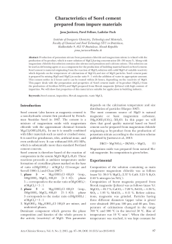 Characteristics of Sorel cement prepared from impure materials