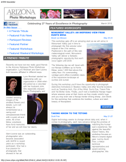 AHPW Newsletter - Arizona Highways Photo Workshops