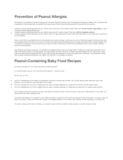 Prevention of Peanut Allergies Peanut