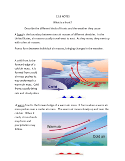 12.8 NOTES What is a front? Describe the different kinds of fronts