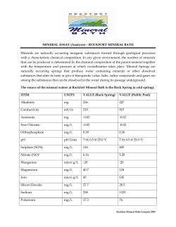 Certified Mineral Content of Water
