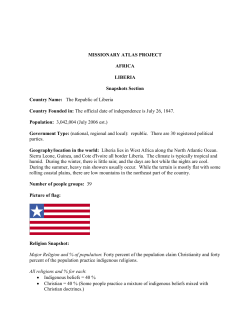 MISSIONARY ATLAS PROJECT AFRICA LIBERIA