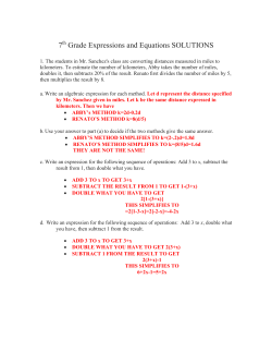 Grade 7 Expressions and equations SOLUTIONS