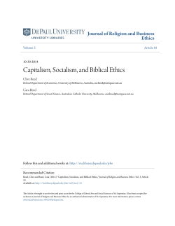 Capitalism, Socialism, and Biblical Ethics
