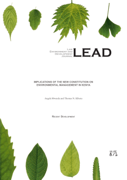 LEAD-journal.org - Kenya`s New Constitution and Environmental
