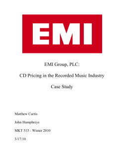 EMI Group, PLC: CD Pricing in the Recorded