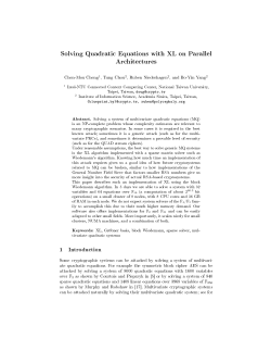 Solving Quadratic Equations with XL on Parallel