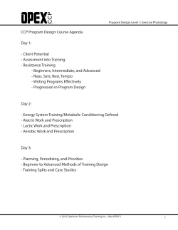 CCP Program Design Course Agenda Day 1
