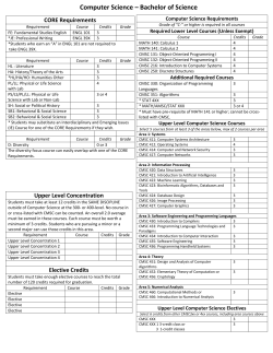 Degree Requirements - UMD Department of Computer Science