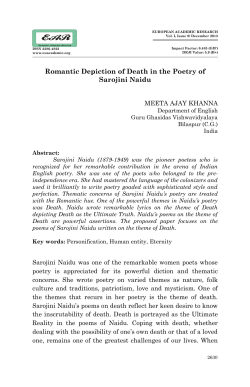 Romantic Depiction of Death in the Poetry of Sarojini