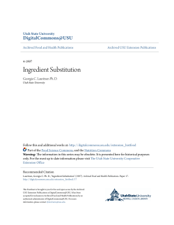 Ingredient Substitution - DigitalCommons@USU
