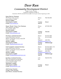 district directory - Deer Run Community Development District