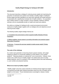 Hartlepool Healthy Weight Strategy