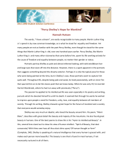 "Percy Shelley`s Hope for Mankind" Hannah Hutson