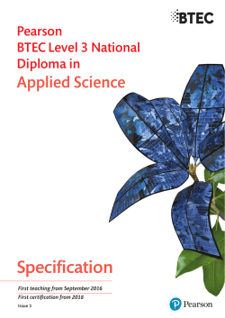 Pearson BTEC Level 3 National Diploma in Applied Science