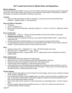 2006 Lowell Area Farmer`s Market Rules and Regulations