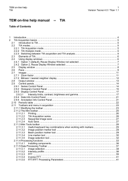 TEM on-line help manual -- TIA - Center for Microscopy and Image