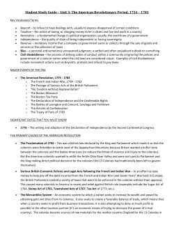 Student Study Guide &ndash; Unit 3: The American Revolutionary Period