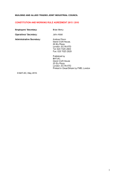 Constitution and Working Rule Agreement 2015-2016