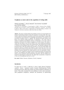 Graphemes as motor units in the acquisition of writing - GIPSA-Lab