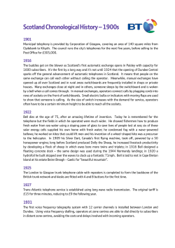 Scotland Chronological History – 1900s