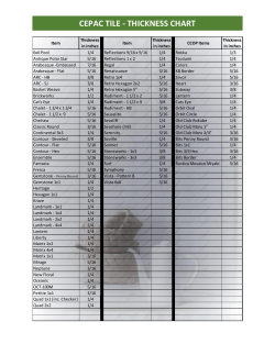 CEPAC TILE - THICKNESS CHART