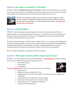Question: Why major in Automotive Technology - BYU