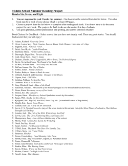 Middle School Summer Reading Directions