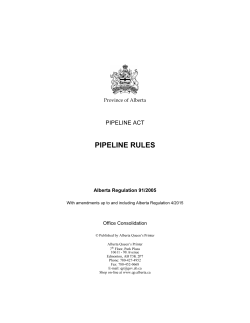 pipeline rules - Alberta Queen`s Printer