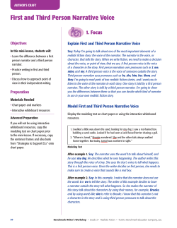 First and Third Person Narrative Voice
