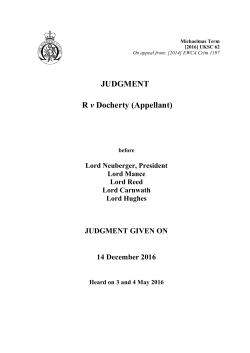 R v Docherty - The Supreme Court