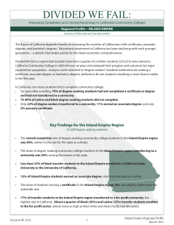 DIVIDED WE FAIL: - The Campaign for College Opportunity
