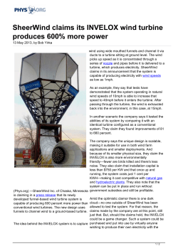 SheerWind claims its INVELOX wind turbine produces