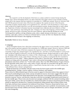 A Different sort of Horse Power: The development of the horse as a