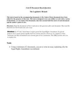 Unit II Document Based Question The Legislative Branch Using a