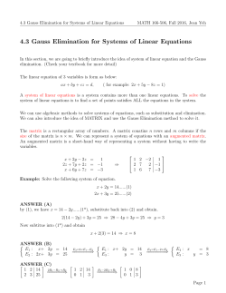 4.3 Gauss Elimination for Systems of Linear Equations