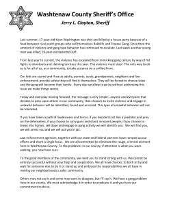 Letter from the Sheriff