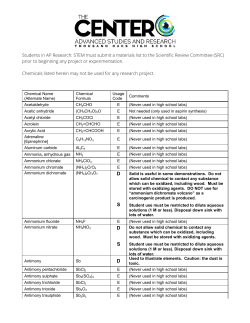 CVUSD Hazardous Chemicals List