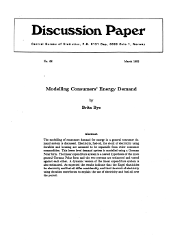 Modelling Consumers` Energy Demand