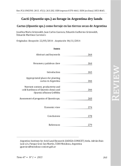Cacti (Opuntia sps.) as forage in Argentina dry lands