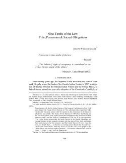 Nine-Tenths of the Law - Tribal Supreme Court Project