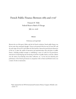 French Public Finance Between 1683 and 1726